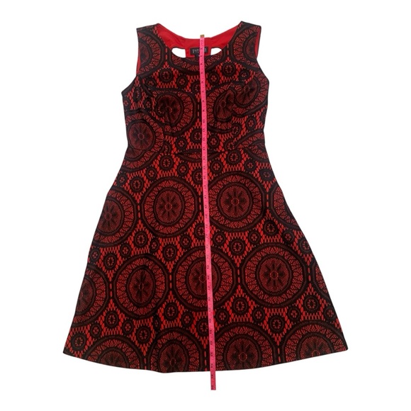 Enfocus Studio Red and Black Lace A-line Dress Sleeveless Mini Size 6 - Picture 10 of 11